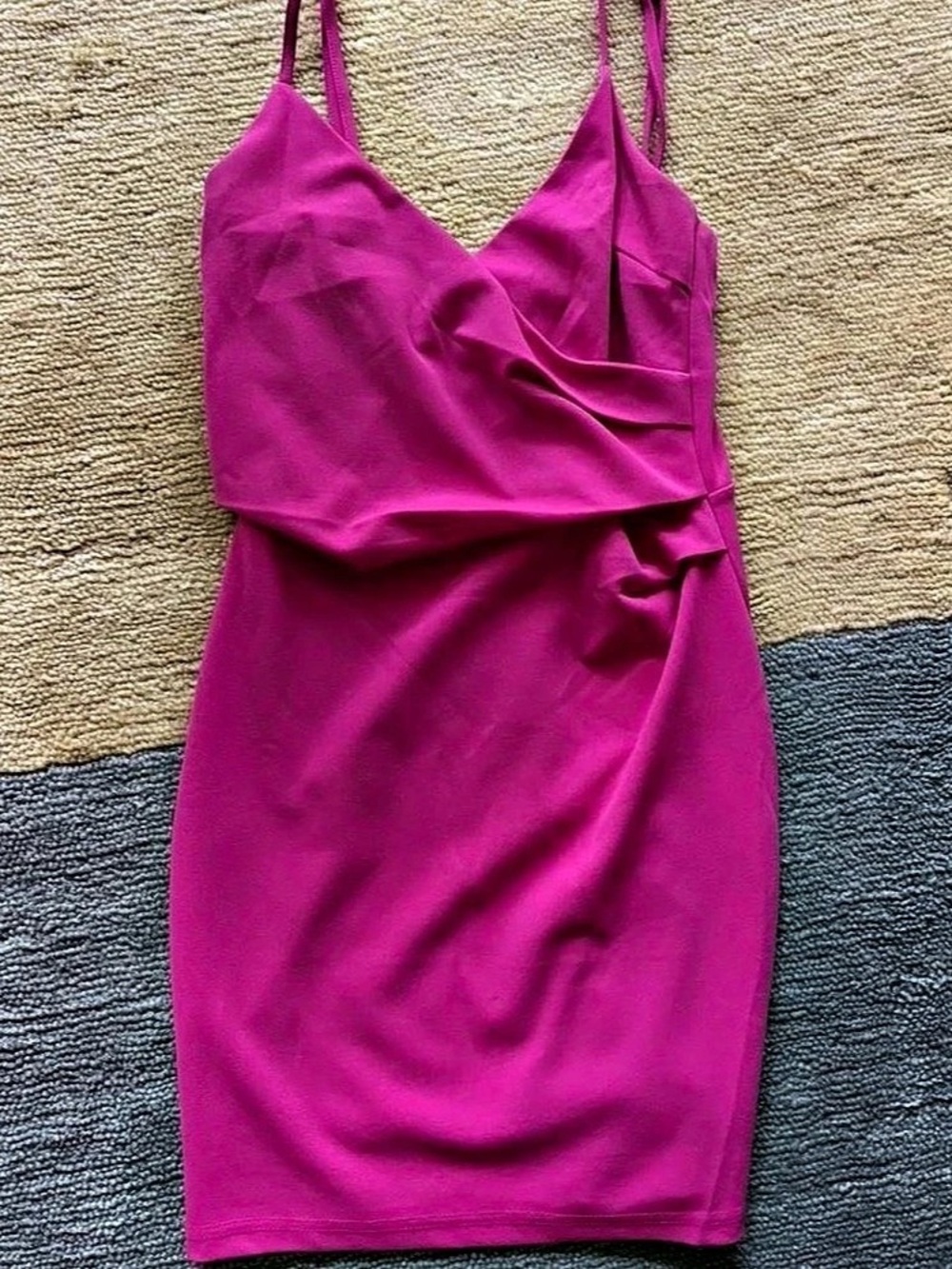 Lulus Hot Night Out Magenta Satin Surplice Faux-Wrap Dress Faux-Wrap Mini Dress